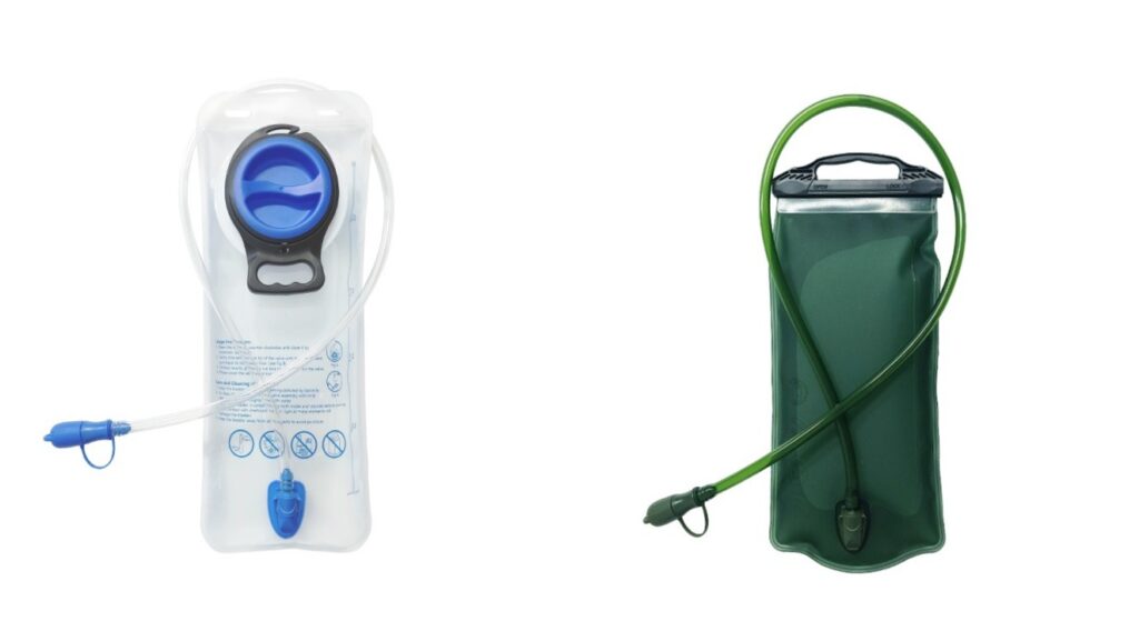 Different hydration bladder opening types - slide top vs screw cap